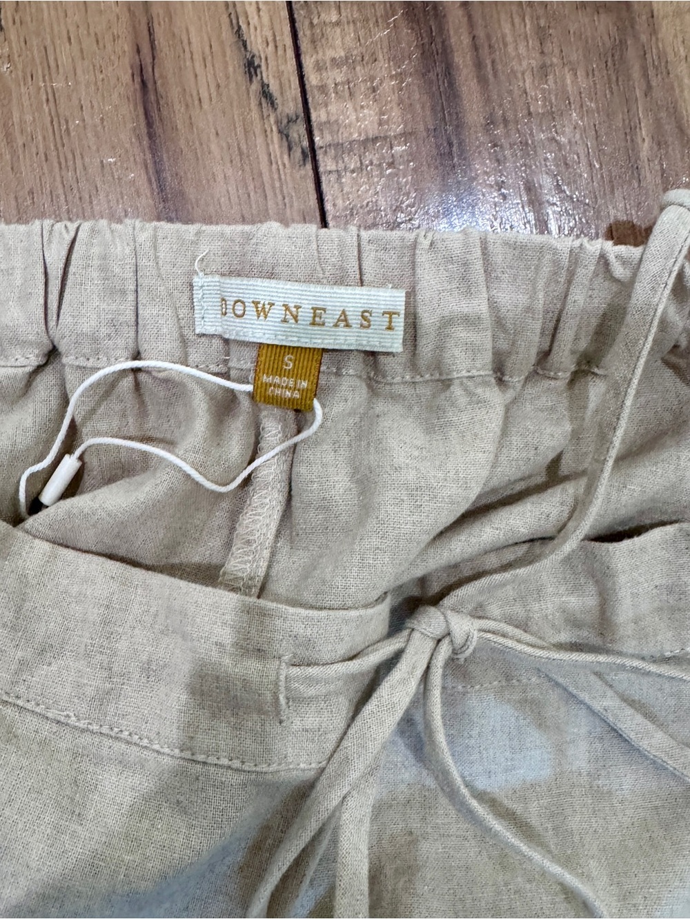 DownEast Cream Ruffle-Hem Drawstring Shorts - Picture 5 of 5